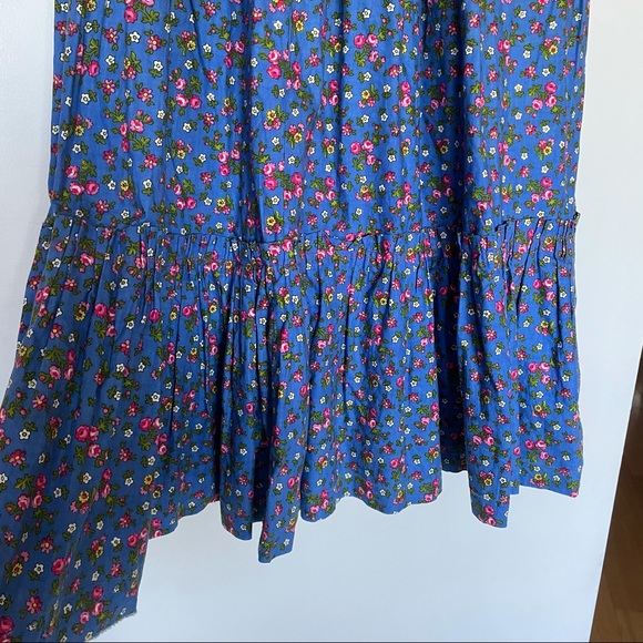 Handmade boho peasant blue floral skirt S/M - Picture 2 of 6